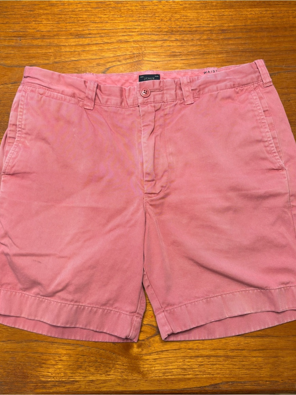 J. Crew Men's Pink/Salmon Flat-Front Chino Shorts